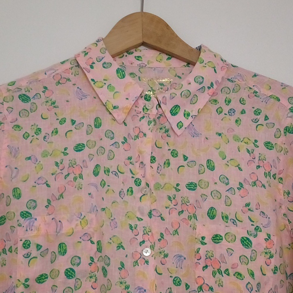 Lilly Pulitzer Juicy Fruit Linen Shirt - Picture 3 of 12